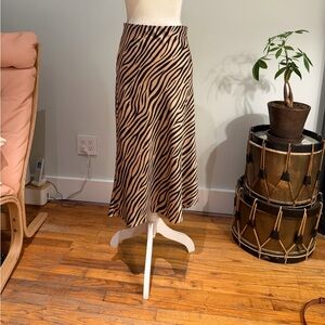 Aqua Black and Tan Zebra A-Line Skirt